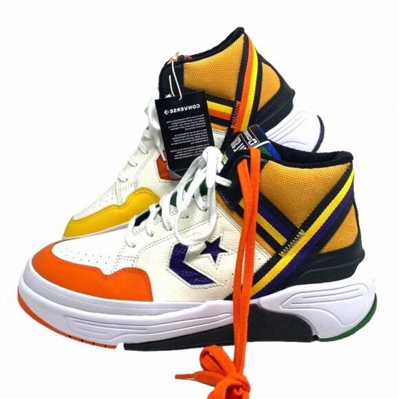 Converse Weapon CX High Top Orange Egret Leather 172657C Sneakers Size Women's - Picture 1 of 9